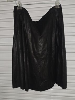 rebels Black Faux Leather Skater Skirt